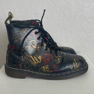 (Rare) Dr. Marten Graffiti Print Scribble Boots UK 6 / US 8